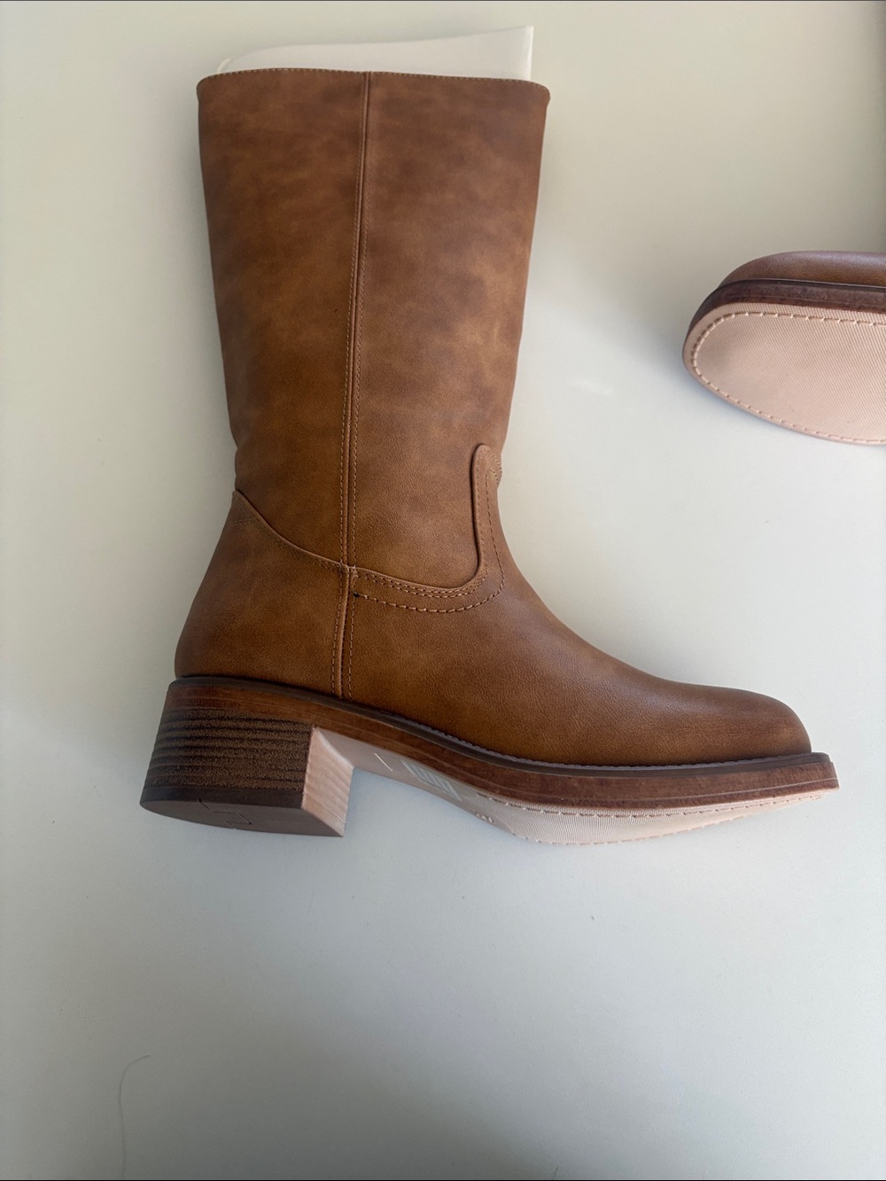 Campus Style Women's Mid-Calf Brown Leather Boots - Picture 2 of 9